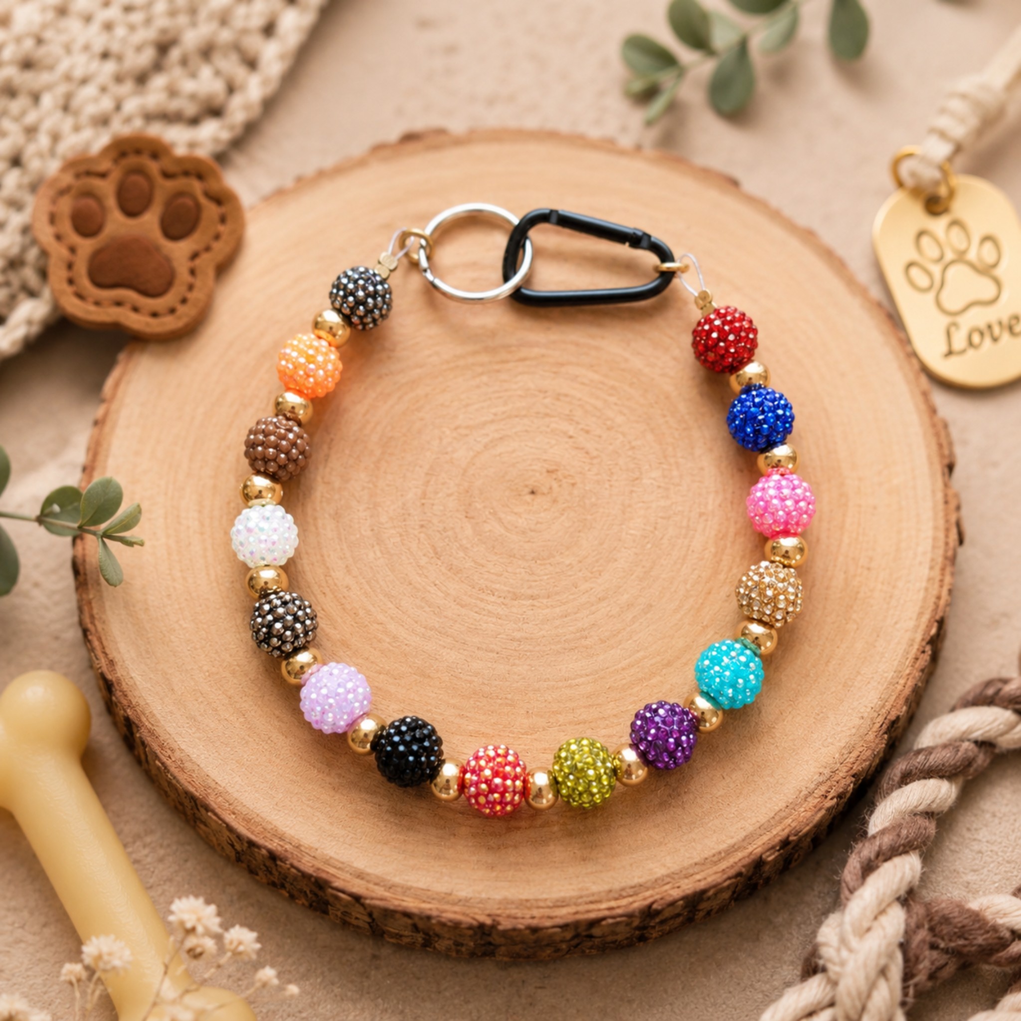 Collana per Cani "Sparkling Pearl" – Perle e Brillantini 8mm